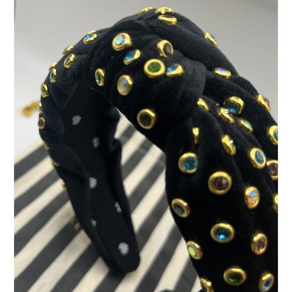 Lele Sadoughi 2 Headbands Kinsey 14K Gold Plate Rainbow Crystal & Velvet Natural main image 14